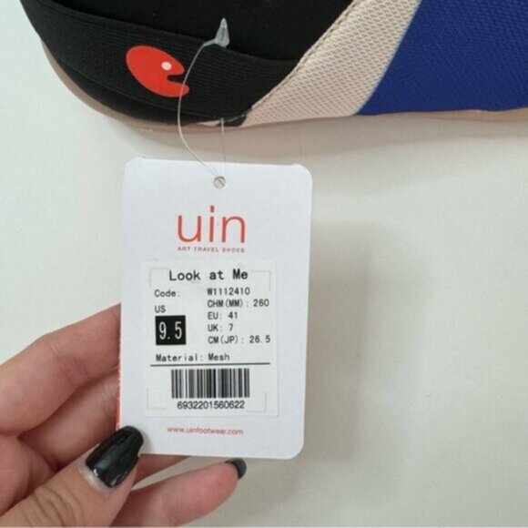 UIN Size 9.5 NWT Slip On Shoes Mesh Comfortable Loafers Look at me Black Mesh - Picture 3 of 11